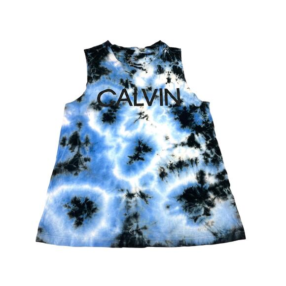 Calvin Klein Tie Dye Women's Blue Sleeveless Tank Top Small NEW - Picture 3 of 5